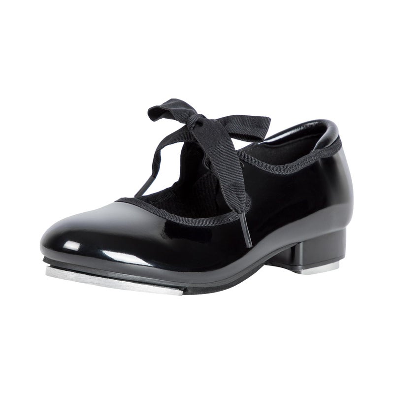 Linodes Leather/Patent Tap Shoe for Girls and Boys (Toddler/Little Kid/Big Kid)-Black-2.5M-Little Kid - Image 1